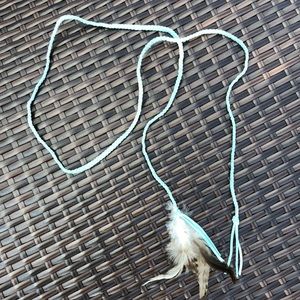 Suede cord with plumes feathers